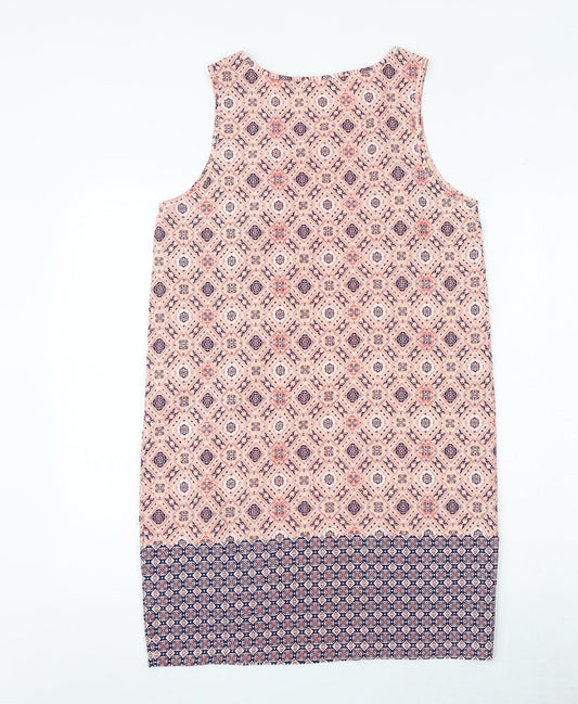 New Look Womens Multicoloured Geometric Polyester A-Line Size 10 Round Neck Pullover