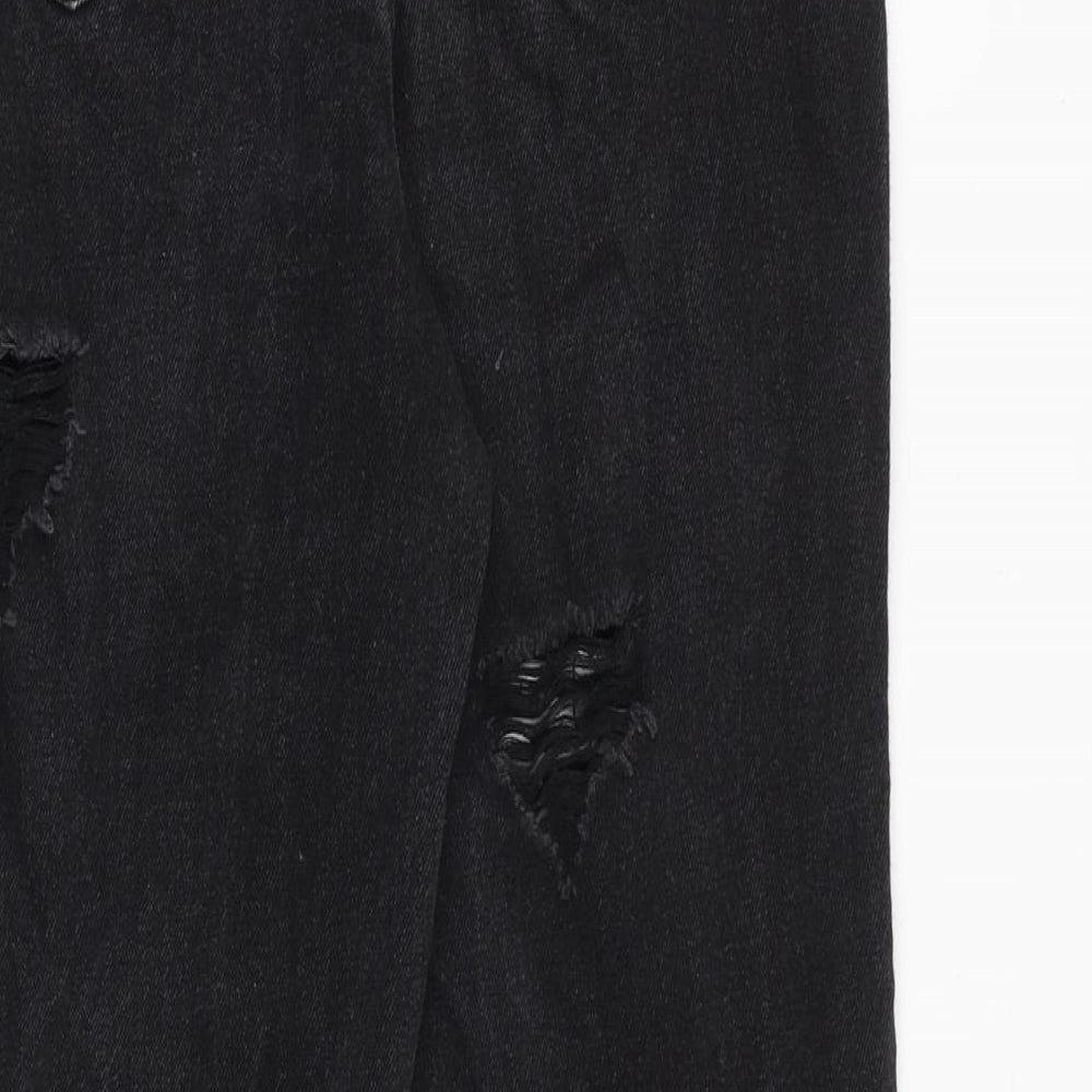 Saint Genies Womens Black Cotton Mom Jeans Size 8 Regular Zip