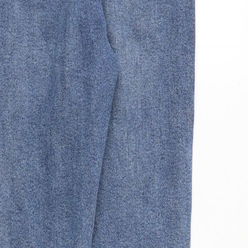 Topshop Womens Blue Cotton Skinny Jeans Size 30 in Regular Zip