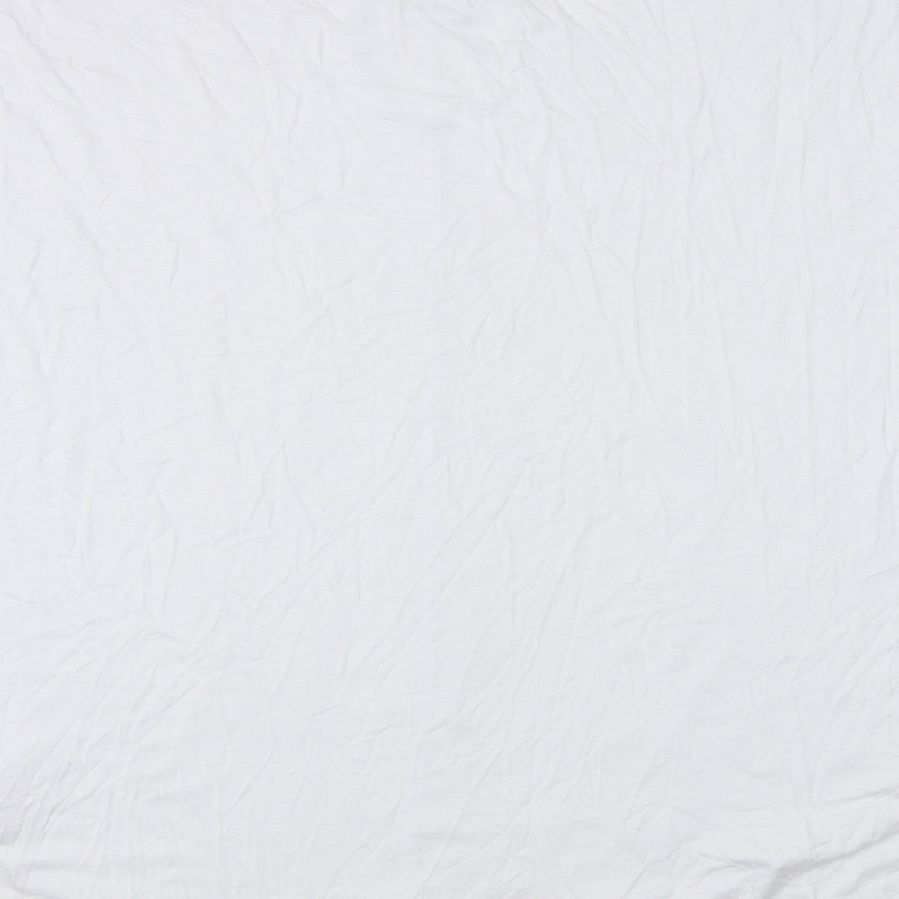 Classics Womens White Polyester Basic T-Shirt Size 16 Round Neck