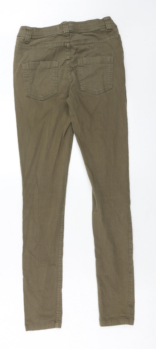 Select Womens Green Cotton Jegging Jeans Size 10 Regular Zip