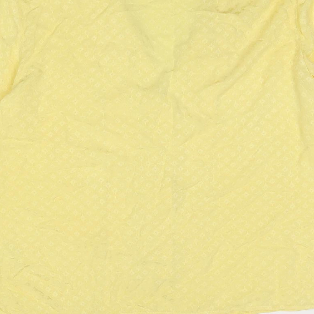 Womens UK Size S ICHI Yellow Basic Button-Up