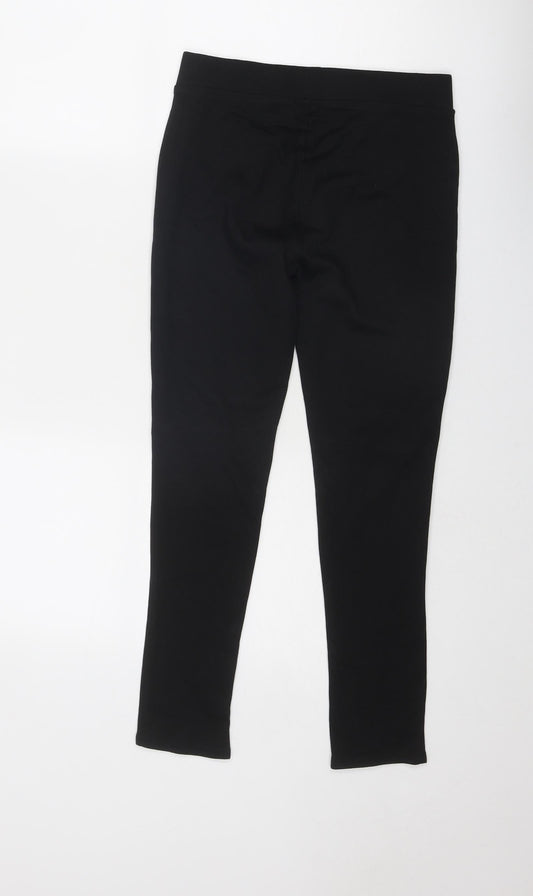 Marks and Spencer Girls Black Cotton Jegging Trousers Size 10-11 Years Regular Pullover