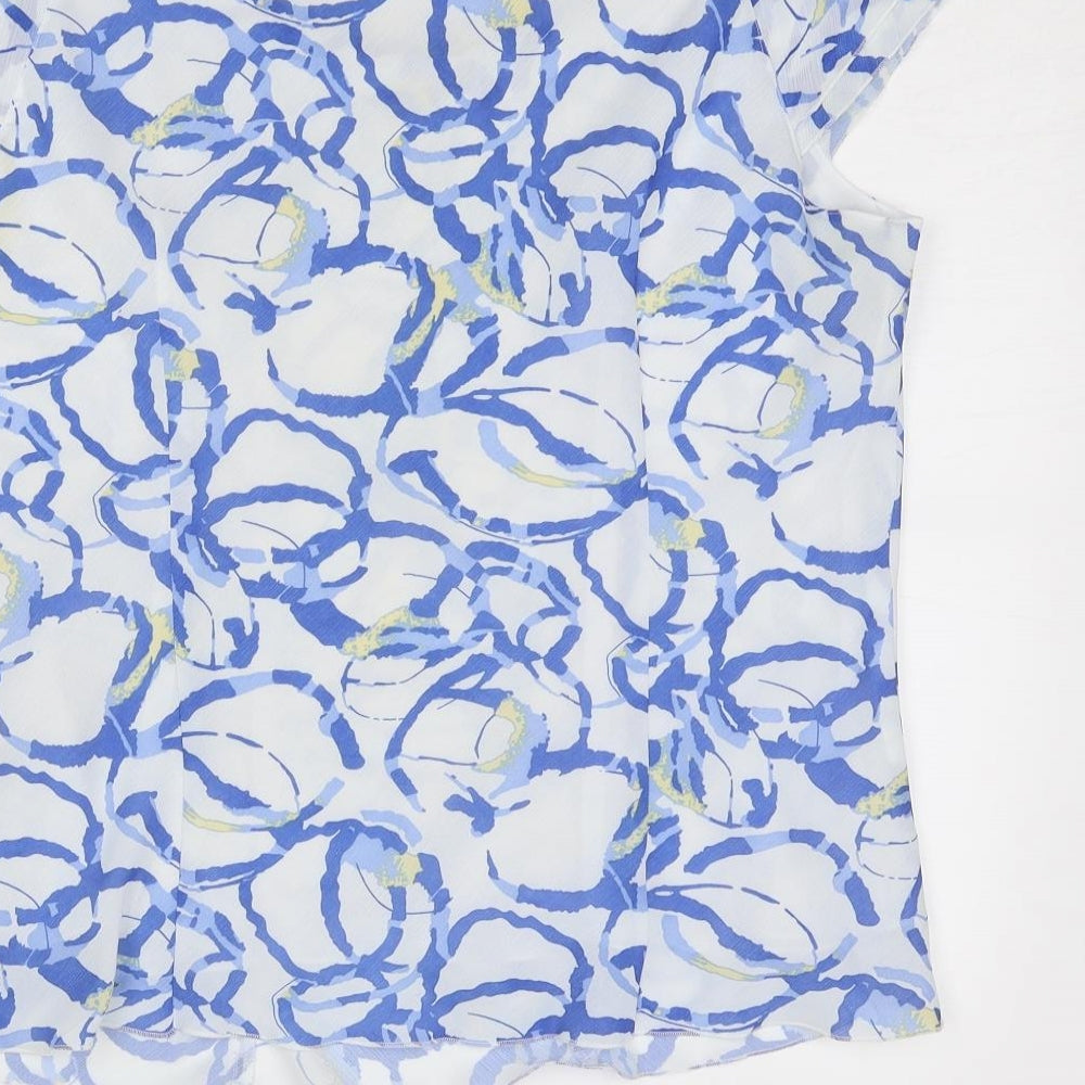 Womens UK Size 14 Alexara Blue Basic Blouse