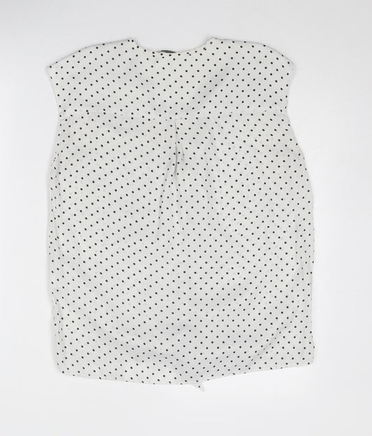 Womens UK Size S Zara White Basic Tank