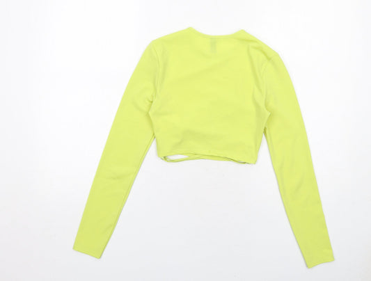 Womens UK Size XS H&M Yellow Cropped T-Shirt