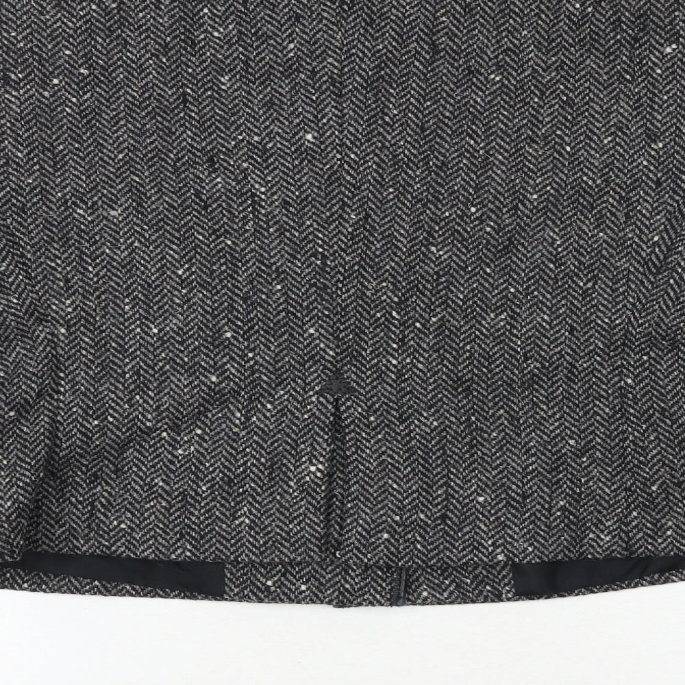 Dorene Womens Grey Geometric Jacket Blazer Size 14 Button