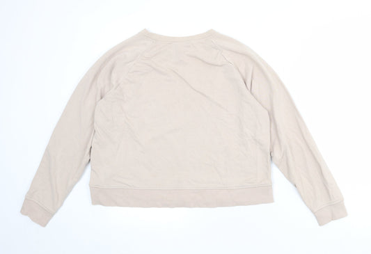 H&M Womens Beige Cotton Pullover Sweatshirt Size L Pullover