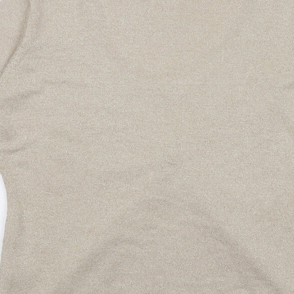 Womens UK Size 12 Alex & Co Beige Basic Blouse