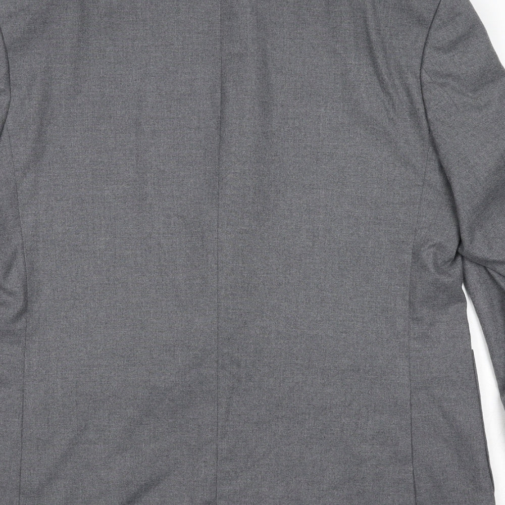 Brand and care label for Autograph men’s grey polyester jacket suit jacket, size 40, regular