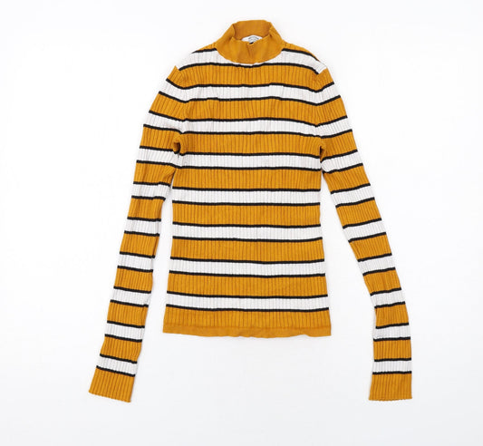 Womens UK Size XS Bershka Yellow Pullover Jumper