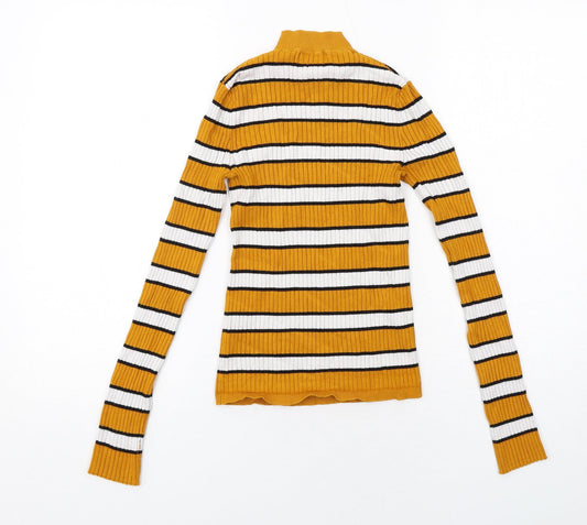 Womens UK Size XS Bershka Yellow Pullover Jumper