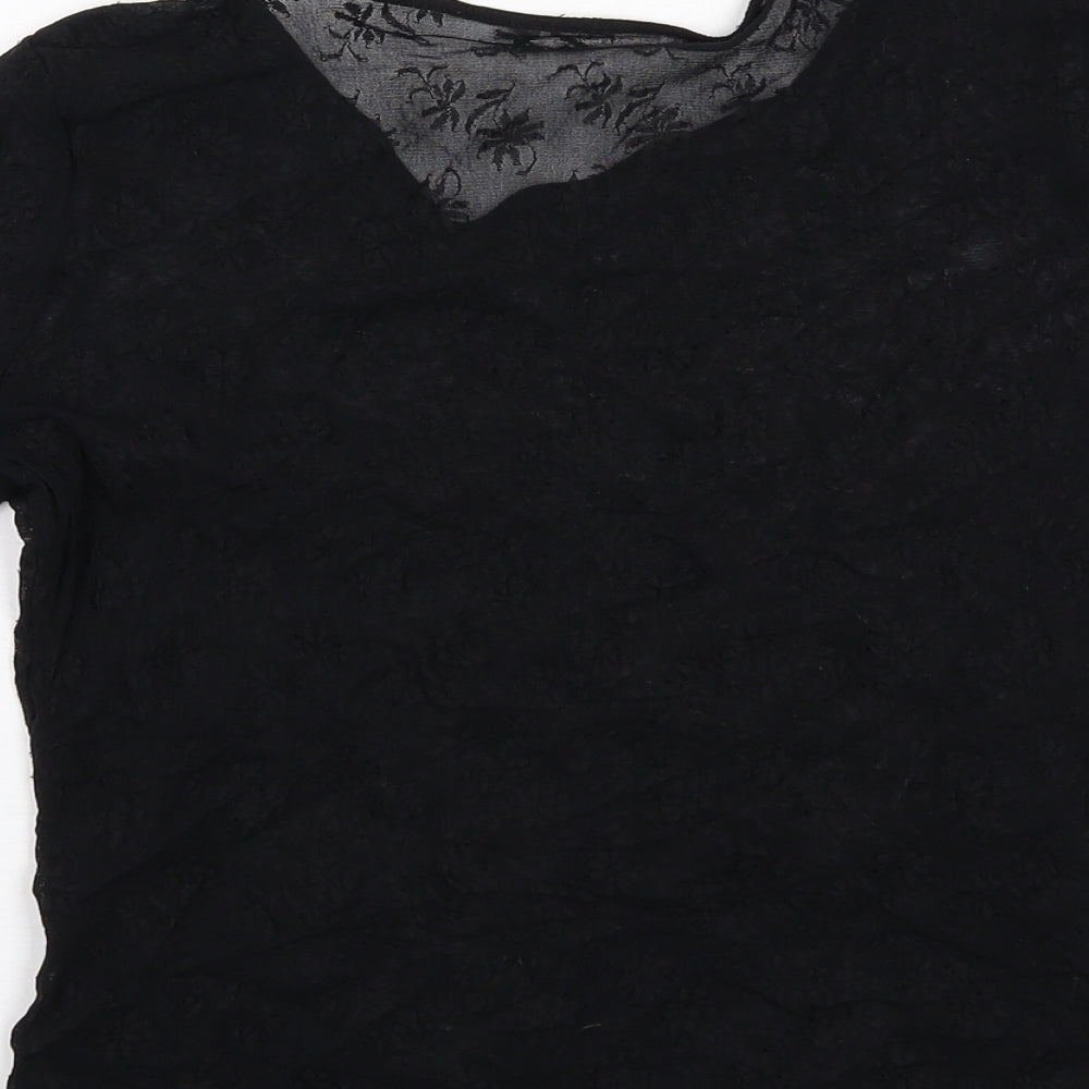 Womens UK Size 12 Marks and Spencer Black Basic T-Shirt