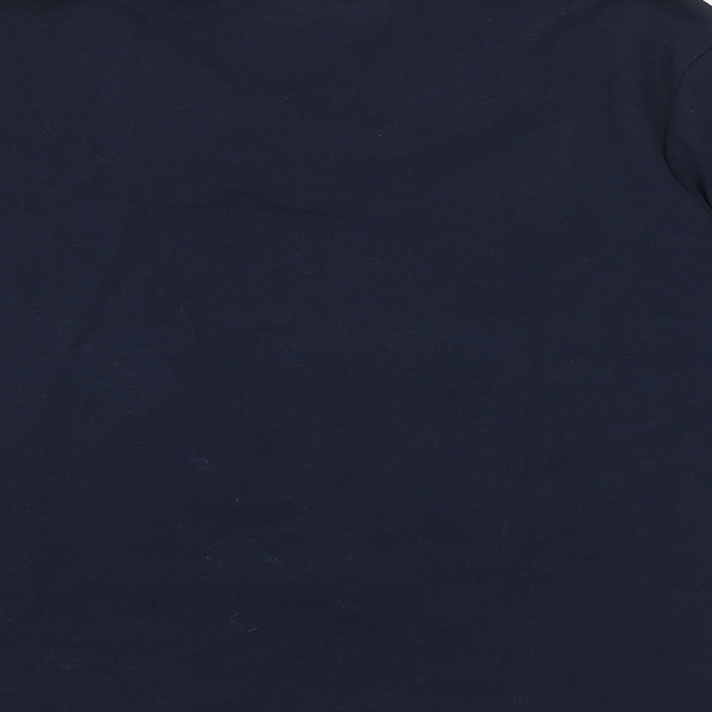 CC Womens Blue 100% Cotton Basic T-Shirt Size M Boat Neck