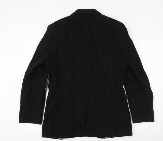 Avenue Mens Black Wool Jacket Suit Jacket Size 38 Regular