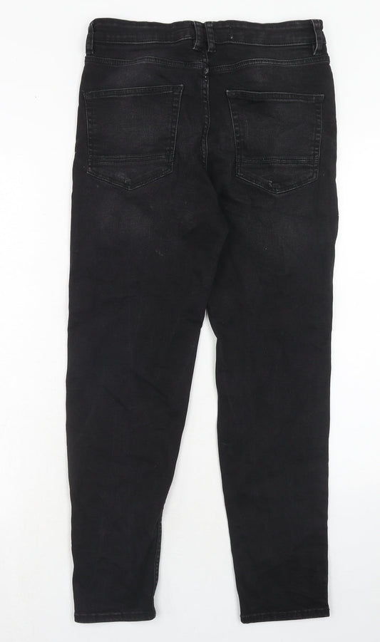 New Look Mens Black Cotton Skinny Jeans Size 30 in Regular Zip