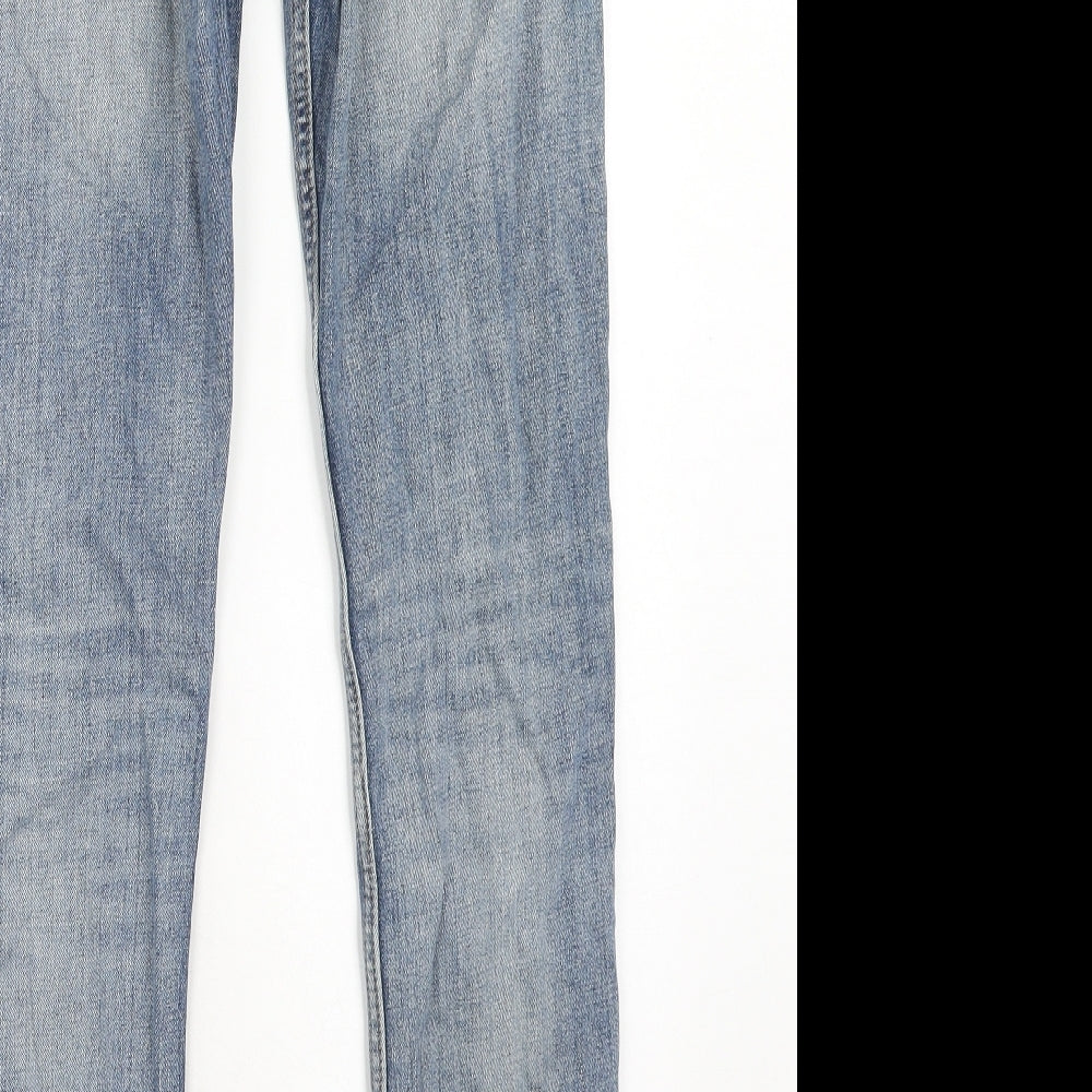 H&M Mens Blue Cotton Skinny Jeans Size 28 in Slim Button