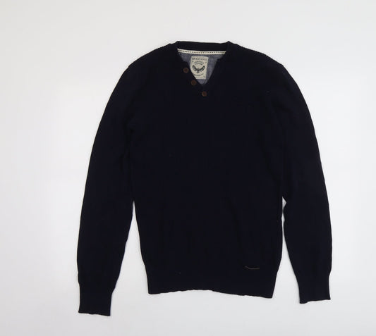 Mens UK Size S Brave Soul Blue Pullover Jumper