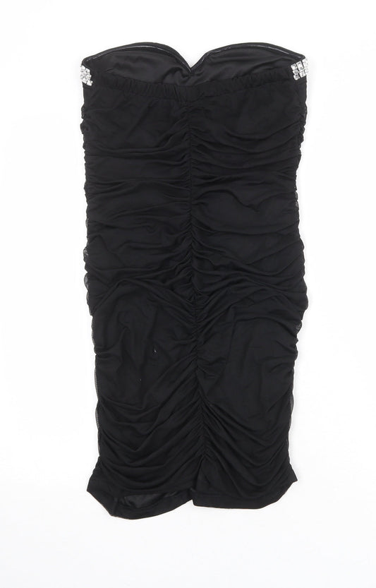 Cameo Rose Womens Black Polyester Bodycon Size 10 Sweetheart Pullover