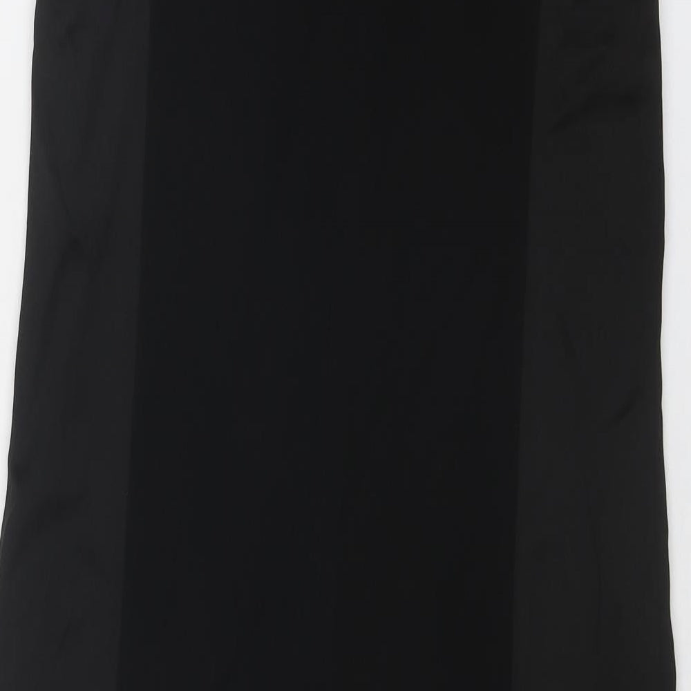 French Connection Womens Black Acetate Shift Size 8 Boat Neck Zip