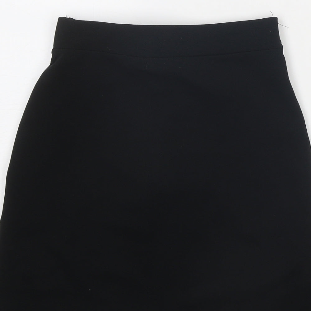 PRETTYLITTLETHING Womens Black Polyester A-Line Skirt Size 8 Tie