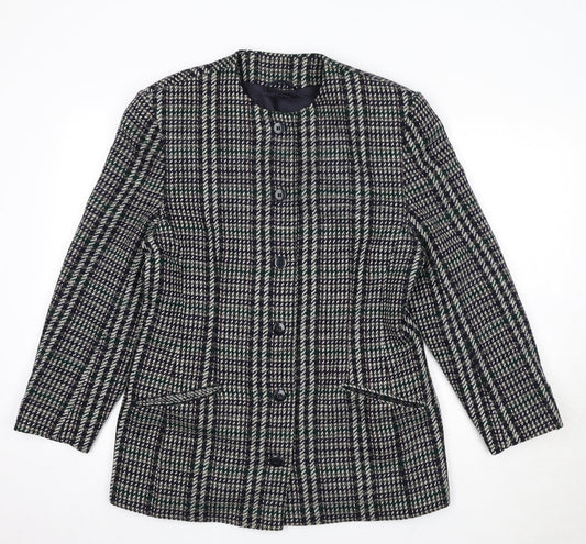 St Michael Womens Multicoloured Geometric Jacket Size 14 Button