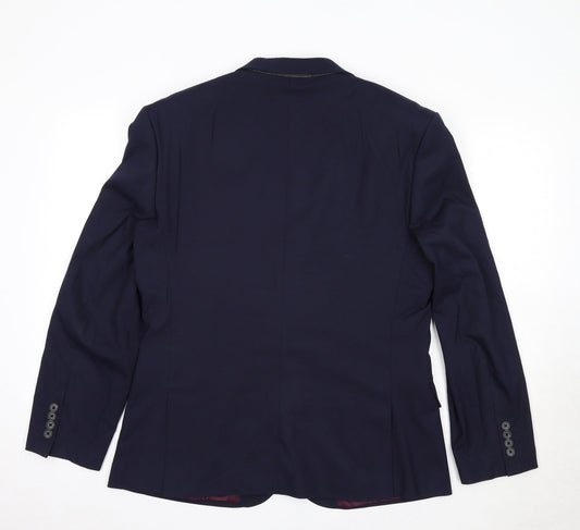 ASOS Mens Blue Polyester Jacket Suit Jacket Size 40 Regular