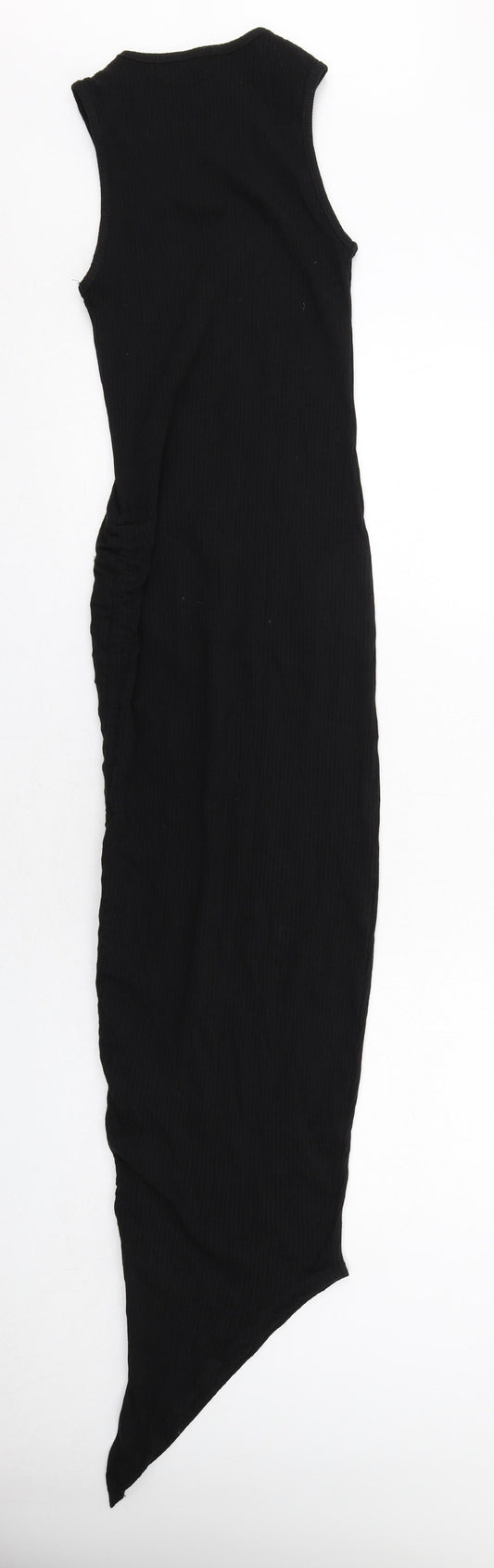 Missguided Womens Black Cotton Maxi Size 4 Round Neck Pullover