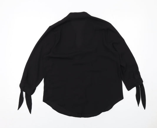 Womens UK Size 10 Dorothy Perkins Black Basic Button-Up
