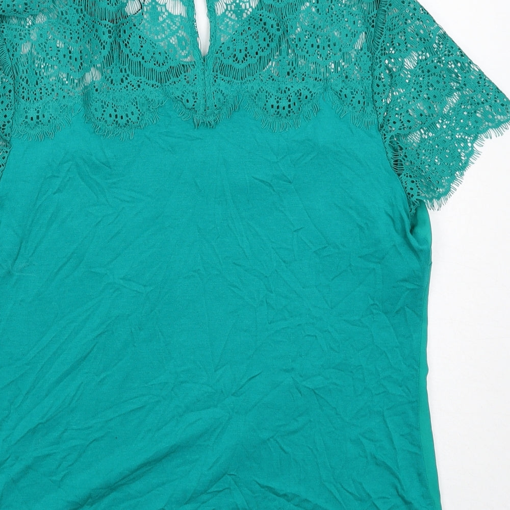 Womens UK Size 14 Principles Green Basic Tank
