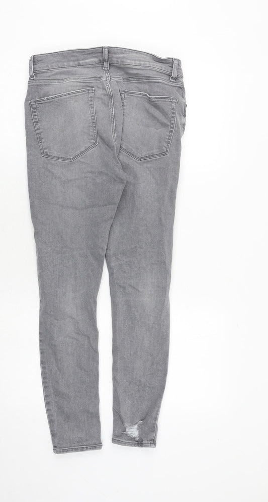 ASOS Mens Grey Cotton Skinny Jeans Size 32 in Slim Zip