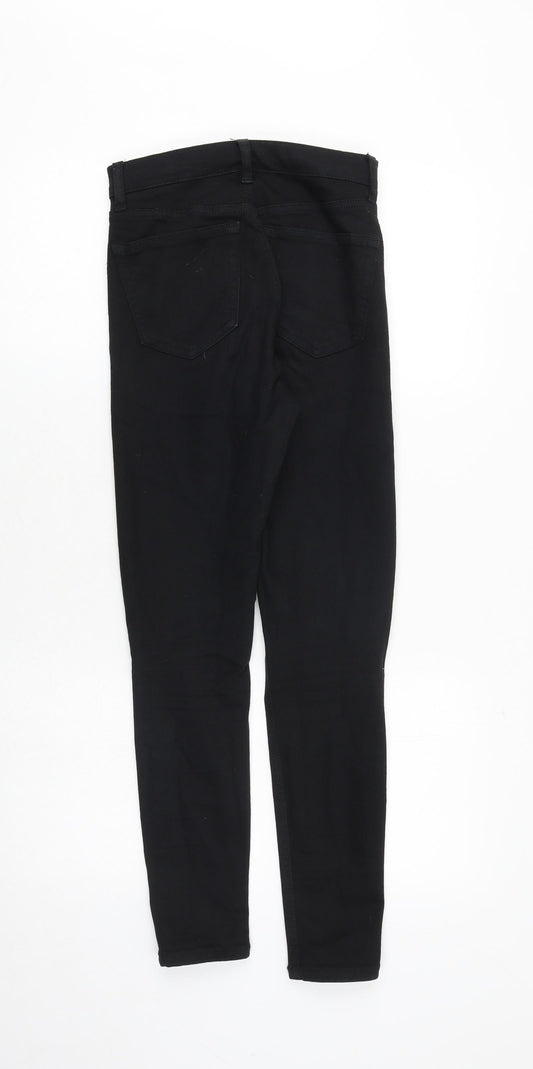 Topshop Womens Black Cotton Skinny Jeans Size 25 in Regular Zip