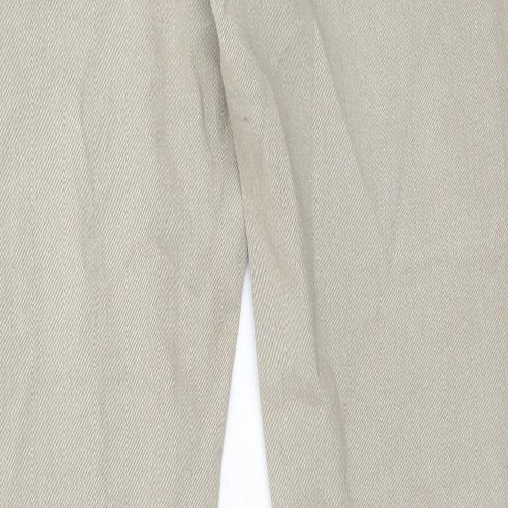 H&M Mens Beige Cotton Straight Jeans Size 36 in Regular Zip