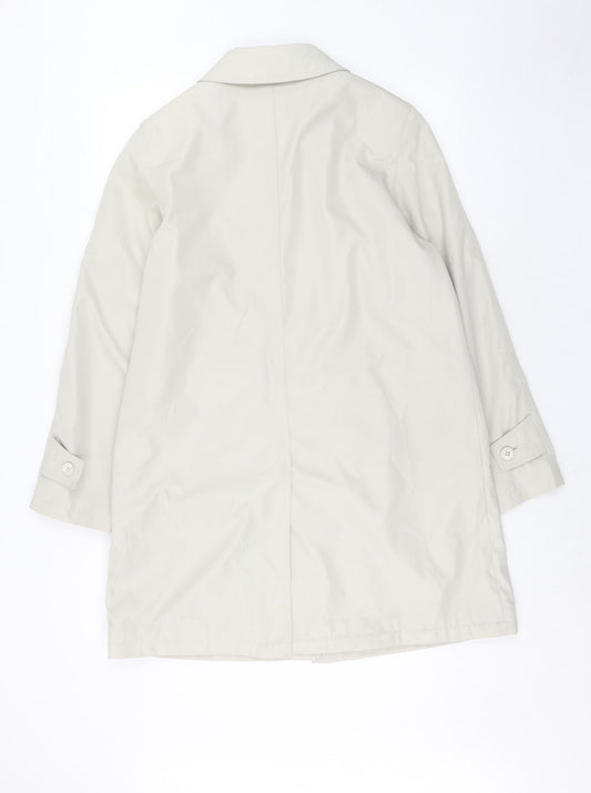 Autonomy Womens Ivory Overcoat Coat Size 14 Button