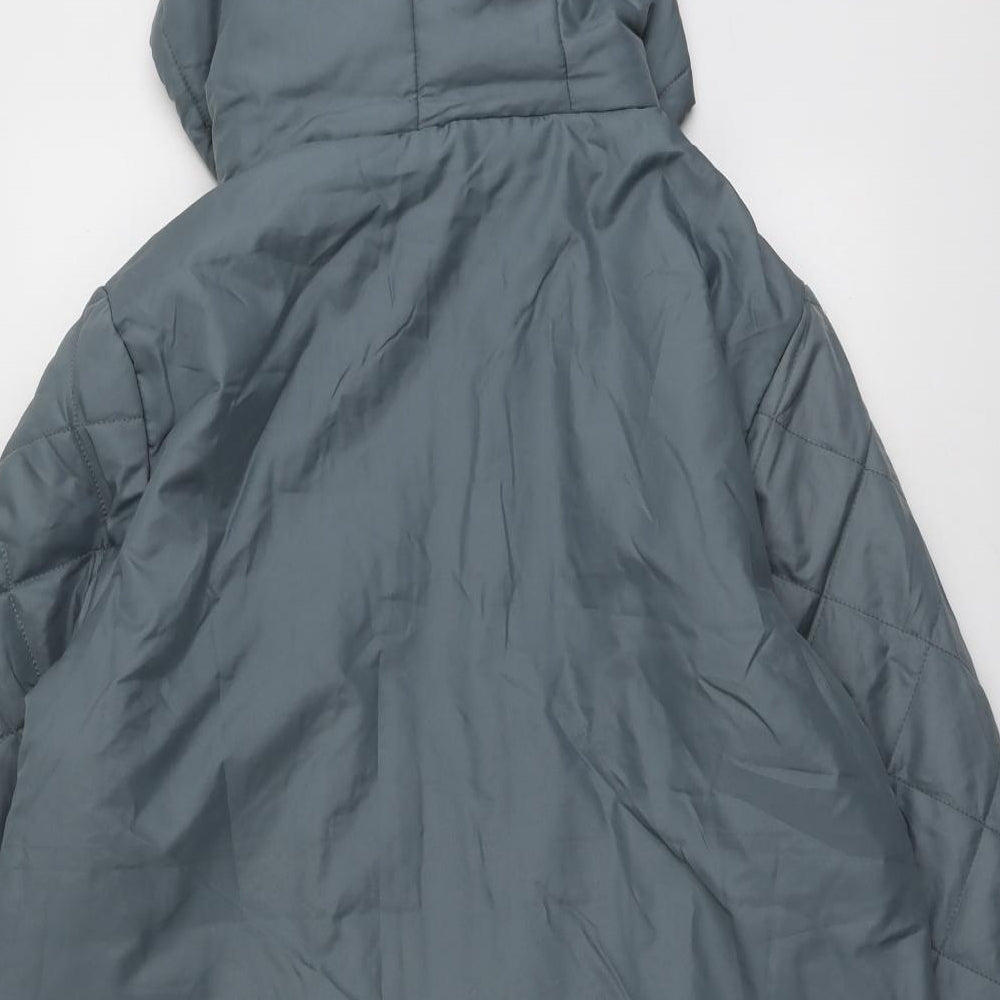 Womens UK Size L Anne De Lancay Blue Quilted Coat