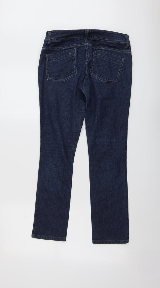 Dorothy Perkins Womens Blue Cotton Skinny Jeans Size 10 L28 in Regular Button