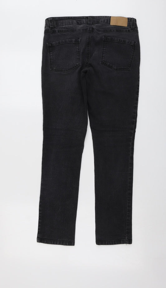 Dorothy Perkins Womens Grey Cotton Skinny Jeans Size 10 L28 in Regular Button