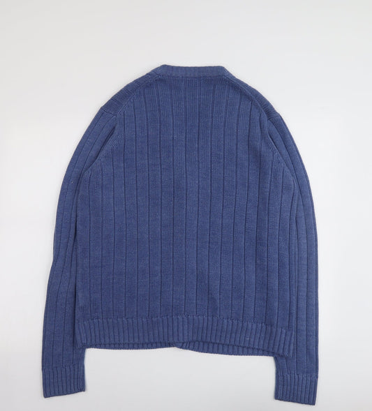 Womens UK Size M EWM Blue Full Zip Jumper