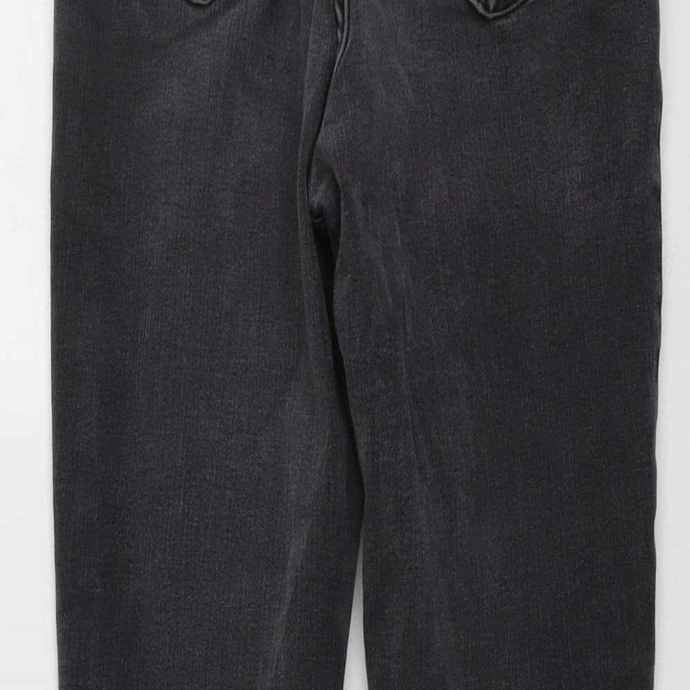 New Look Womens Grey Cotton Skinny Jeans Size 14 L25 in Regular Button