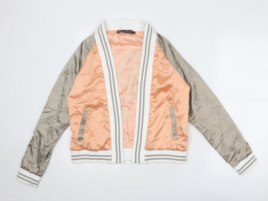 QED London Womens Orange Jacket Size 12 - Flower Detail