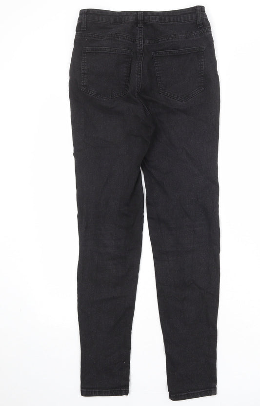 Boohoo Womens Black Cotton Skinny Jeans Size 8 Regular Zip