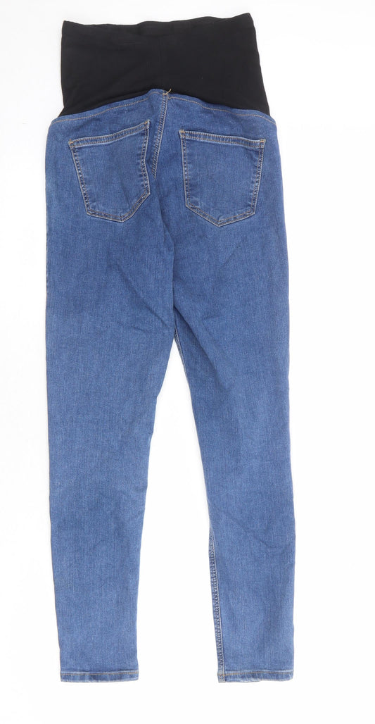 Topshop Womens Blue Cotton Skinny Jeans Size 26 in Regular Zip