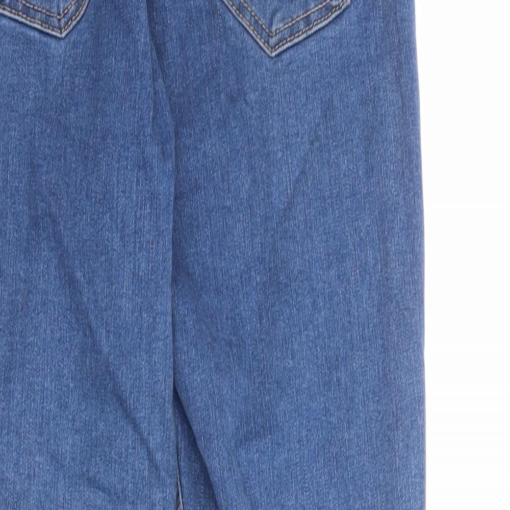 Topshop Womens Blue Cotton Skinny Jeans Size 26 in Regular Zip