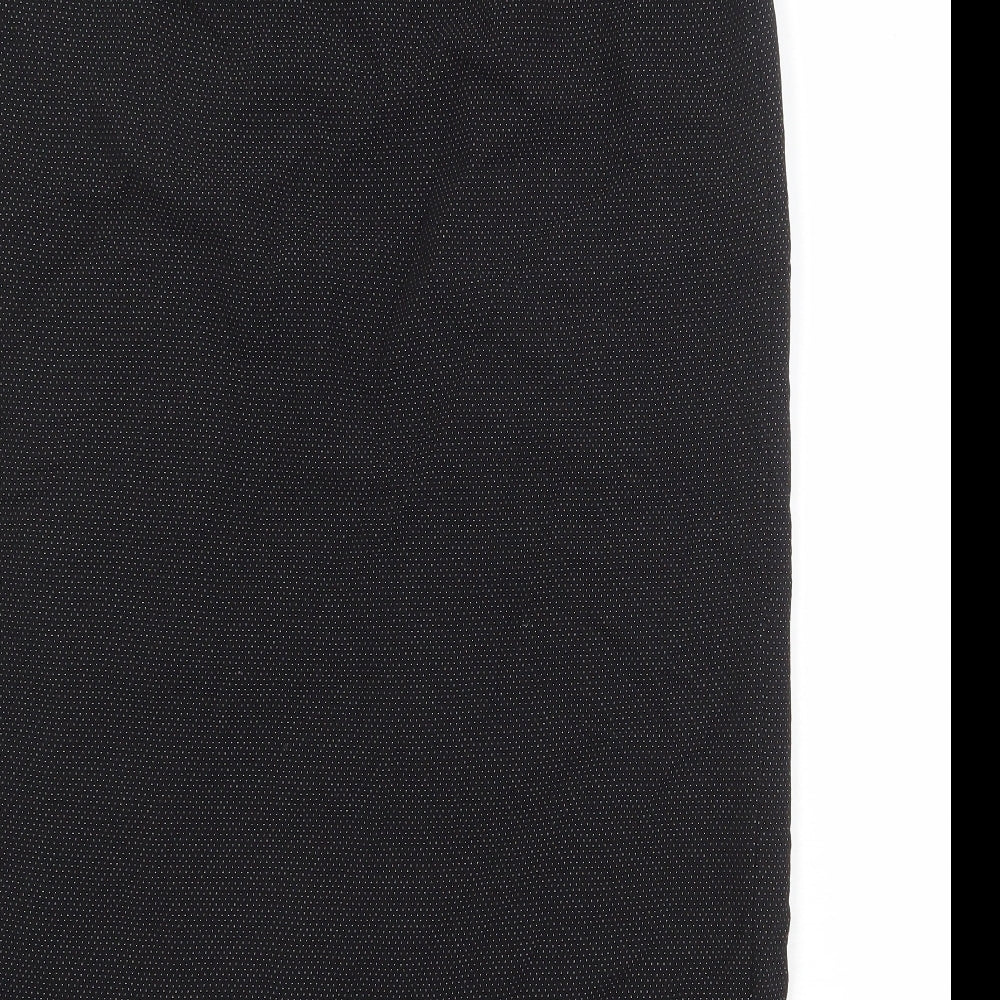 Minuet Womens Black Geometric Polyester A-Line Skirt Size 14 Zip