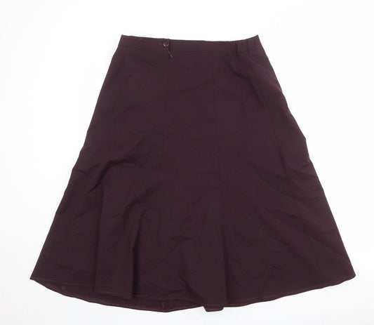 Country Casuals Womens Purple Polyester A-Line Skirt Size 14 Zip