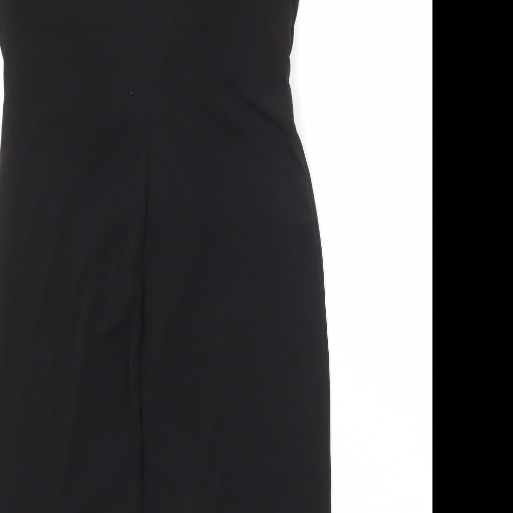 Roman Womens Black Polyester Shift Size 10 Round Neck Pullover - Twist Detail