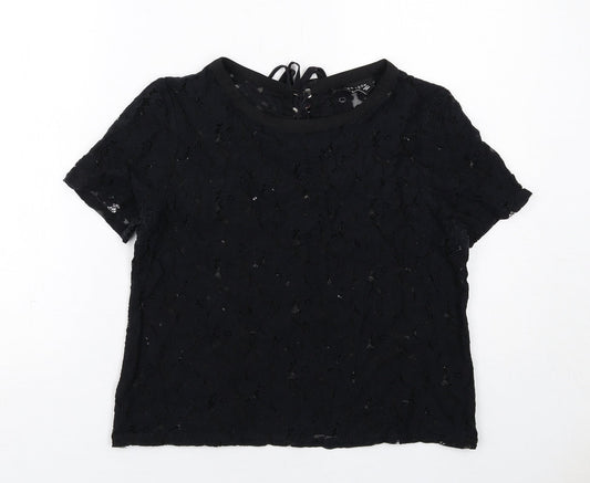 Womens UK Size 12 New Look Black Basic T-Shirt