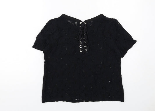 Womens UK Size 12 New Look Black Basic T-Shirt