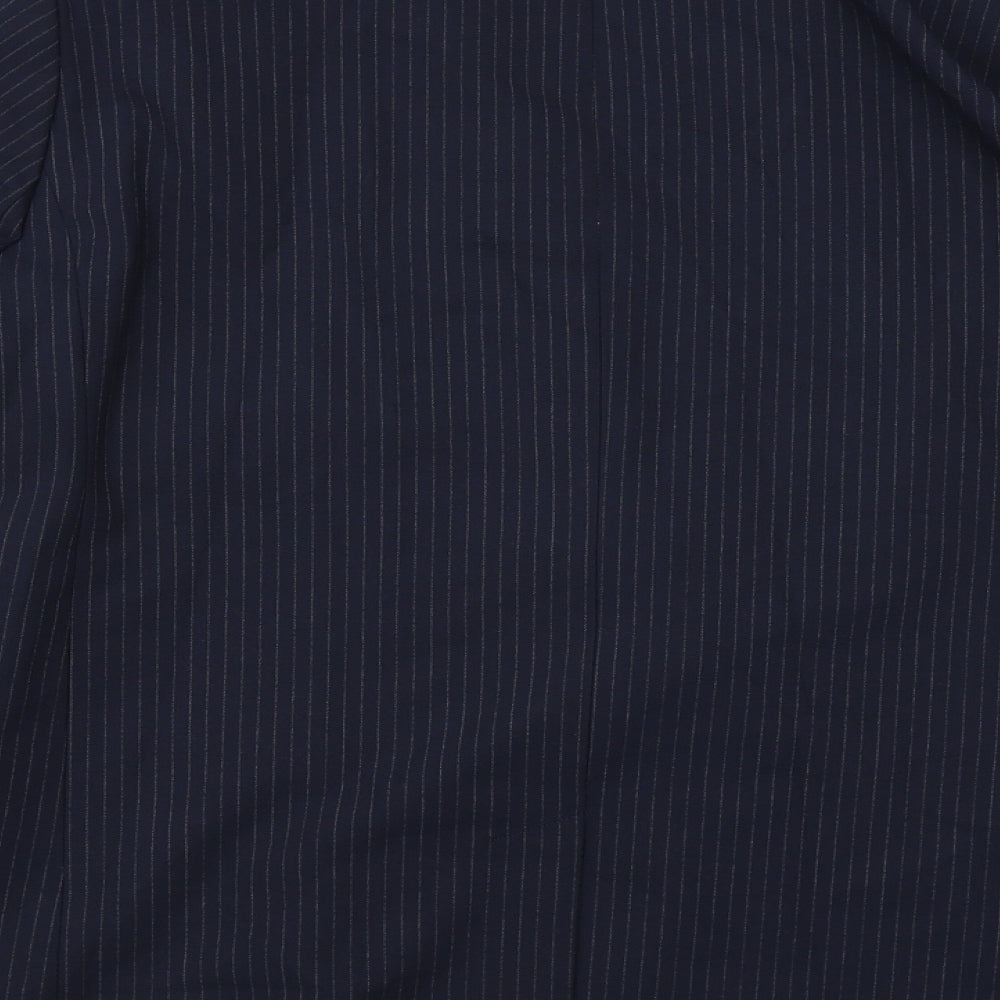 Marks and Spencer Womens Blue Pinstripe Polyester Jacket Suit Jacket Size 20