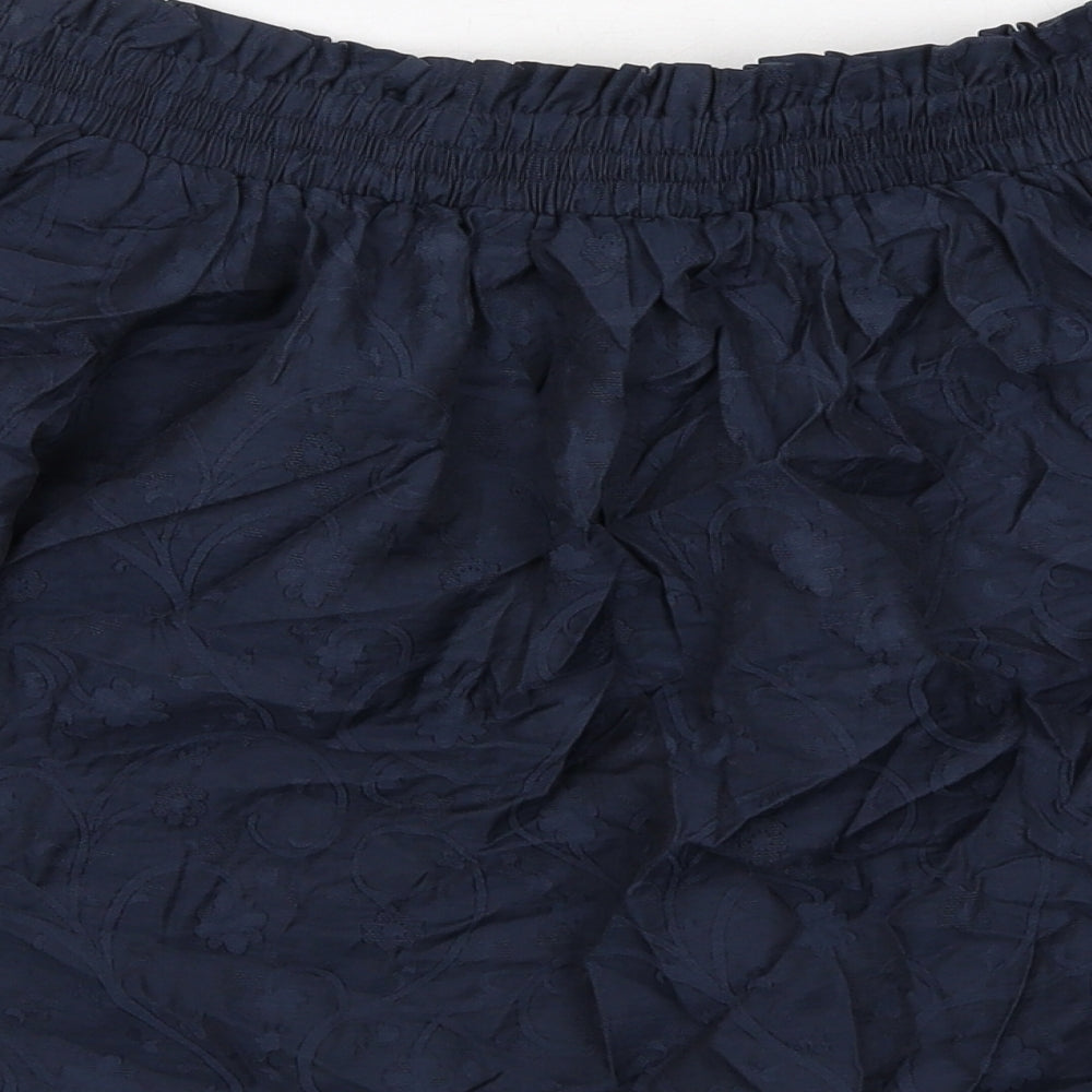 Jack Wills Womens Blue Cotton Basic Blouse Size 10 Boat Neck